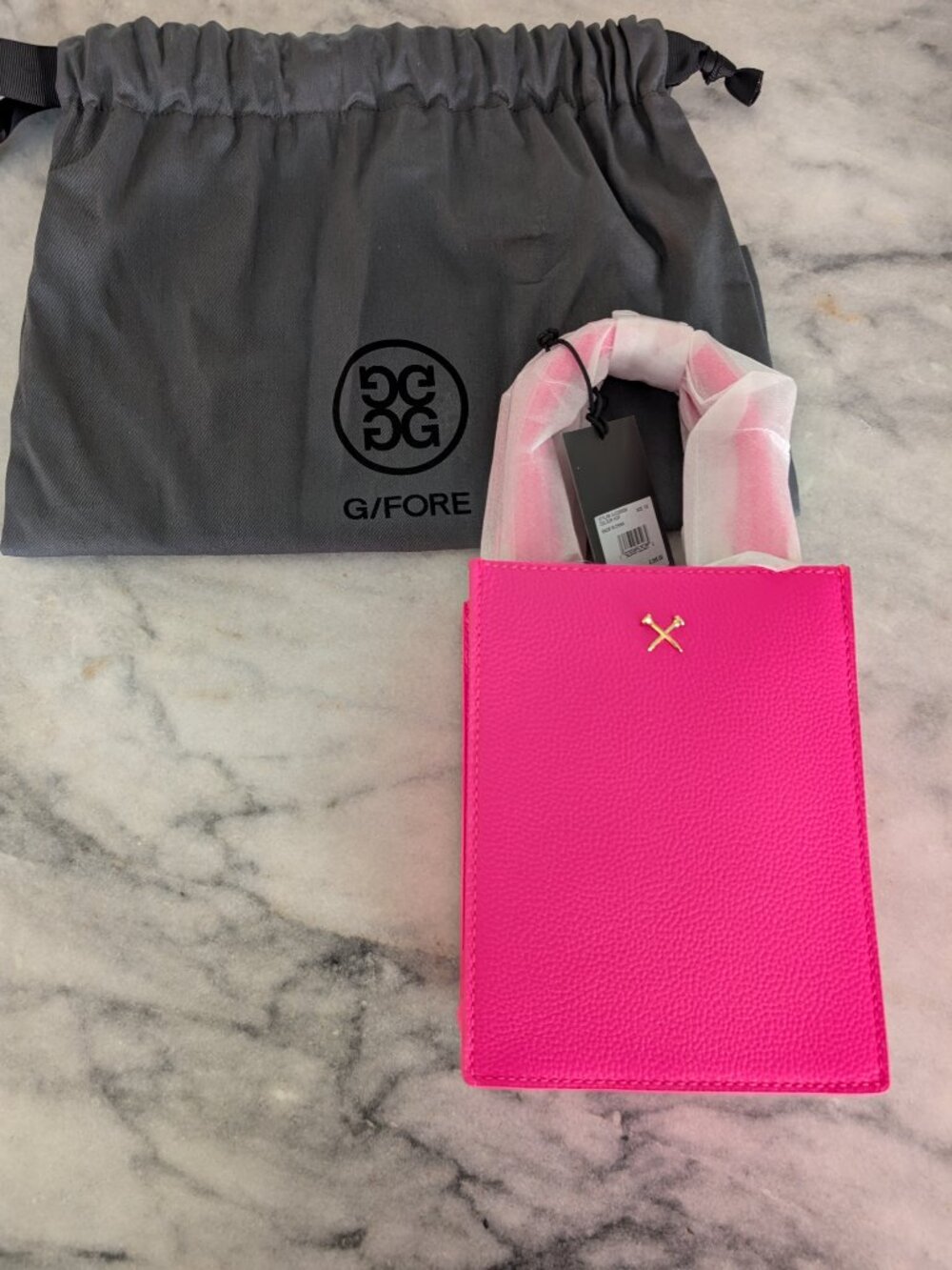 G/FORE Metal Tee’s Pink Mini Leather Tote